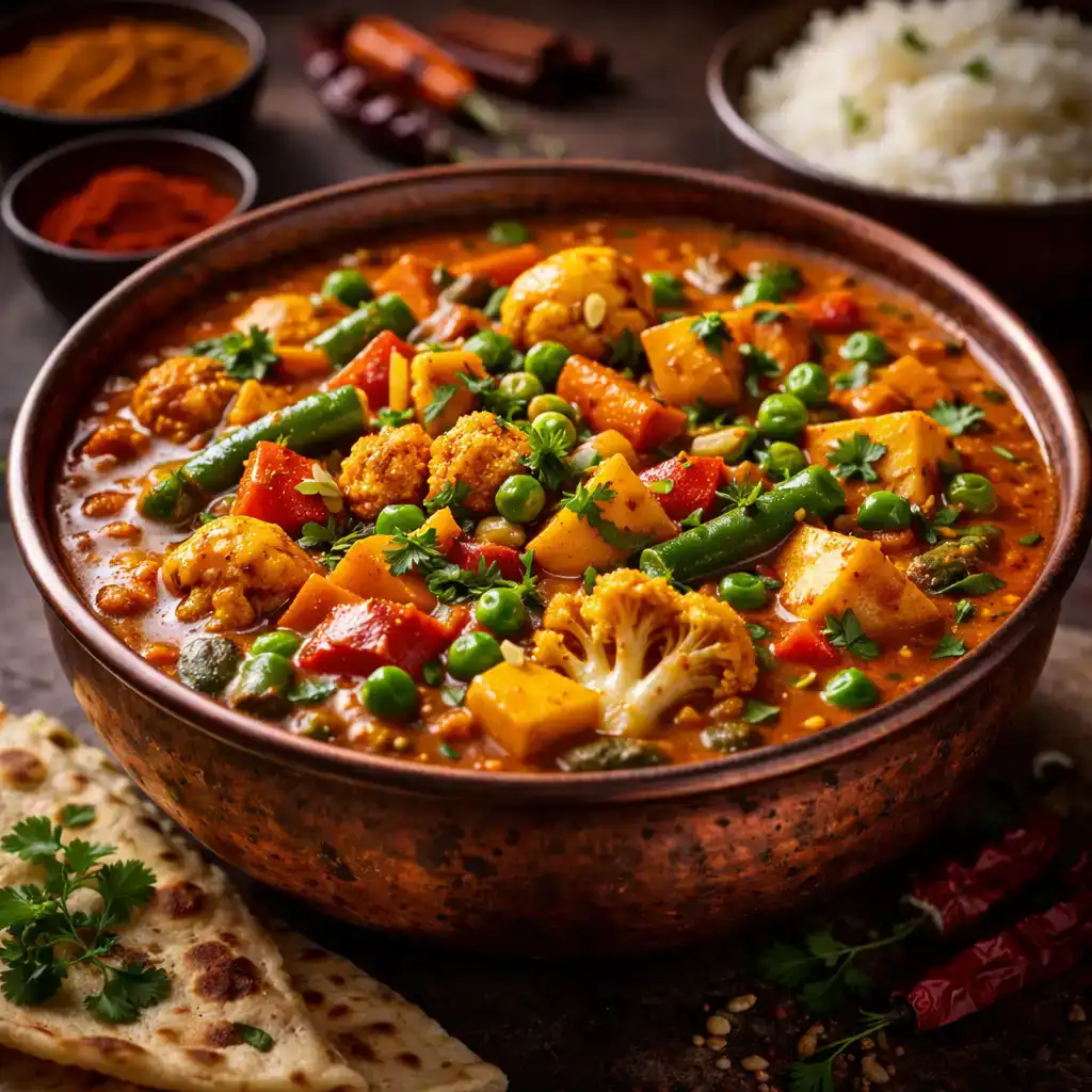 Dhaba Style Mix Veg Curry at Hashtag India